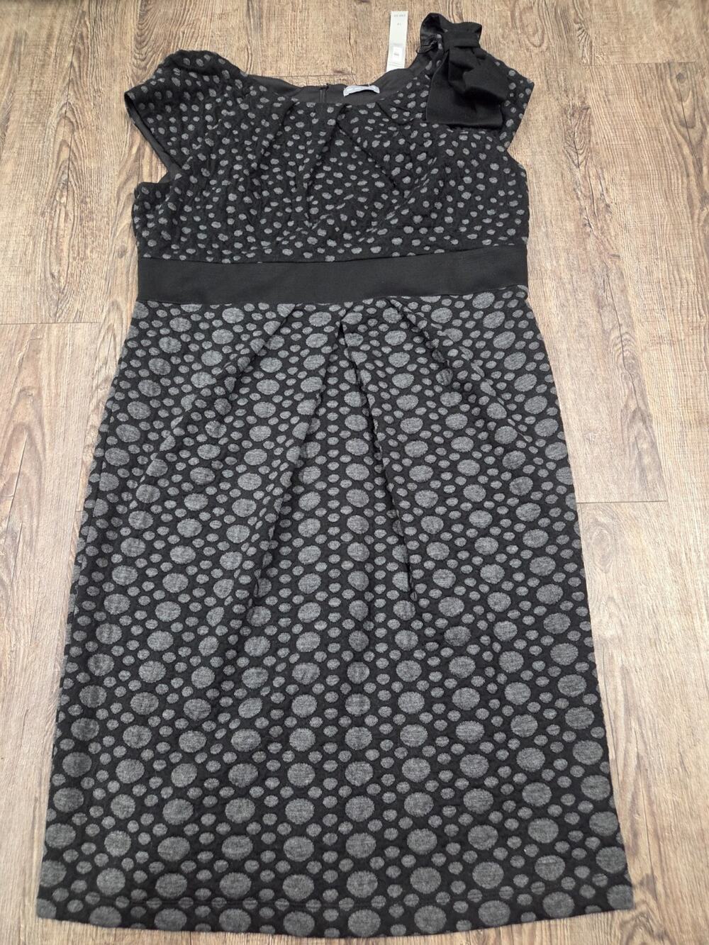 Per Una Marks + Spencer NWT Black Gray Cap Sleeve Sleeveless Dress Size 16